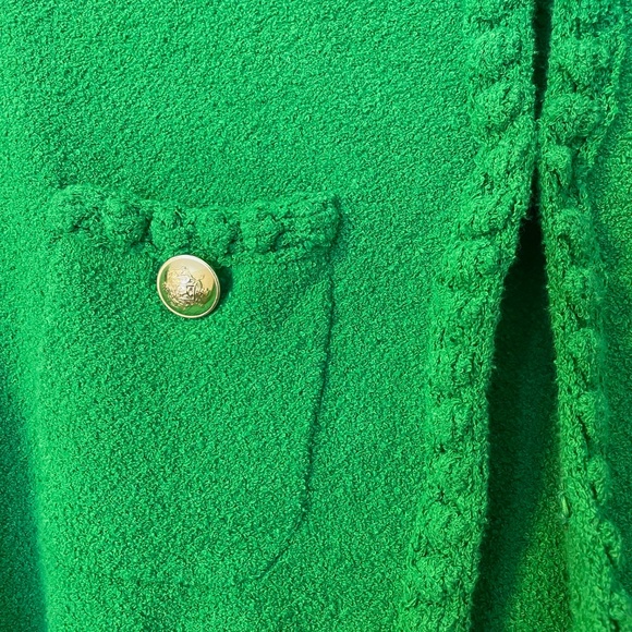 J. Crew green cardigan.  Size medium - Picture 3 of 4